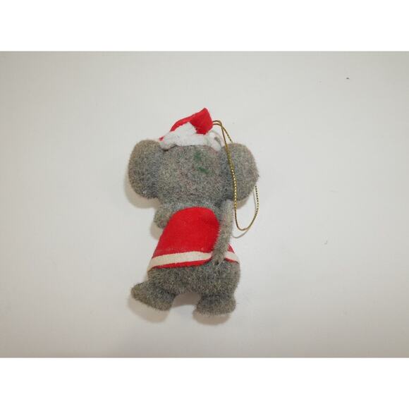 VTG Flocked Mouse Twinkle Ornament Christmas Mice Santa Hat - Picture 5 of 7